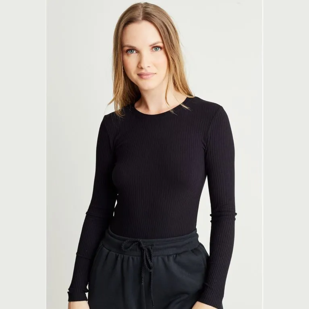 Blusa Canelada Manga Longa