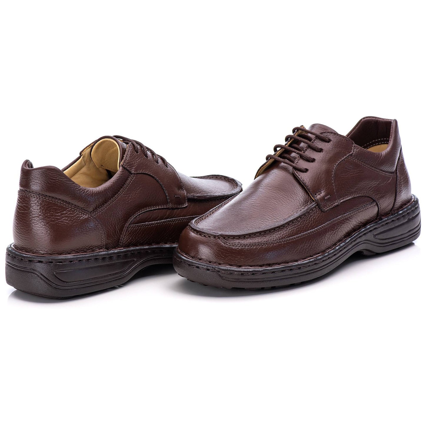 Sapato Casual Conforto Couro Marrom