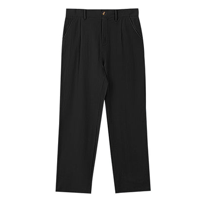 Calças de fato masculinas GORE-TEX casuais, de corte reto e folgadas para negócios.