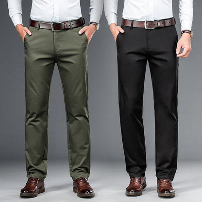 Straight-leg Loose-fit Stretch Mens Business Dress Pants