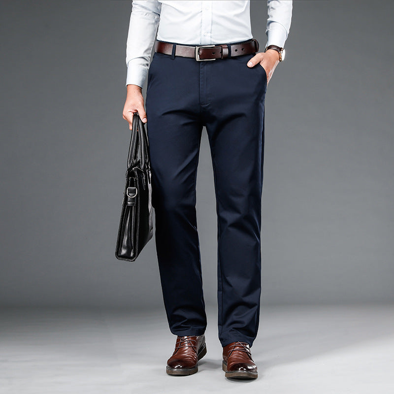 Straight-leg Loose-fit Stretch Mens Business Dress Pants