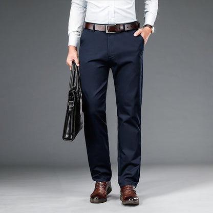 Straight-leg Loose-fit Stretch Mens Business Dress Pants