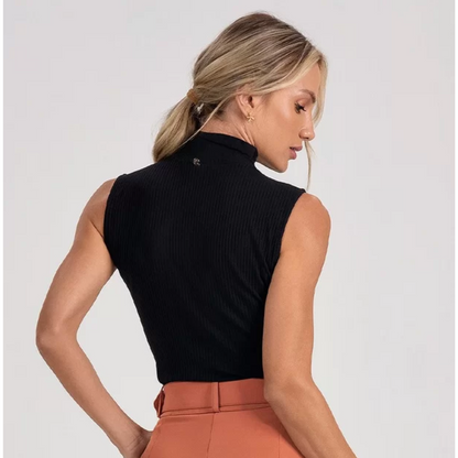 Blusa Canelada Regata Gola Alta