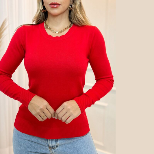 Blusa Canelada Manga Longa