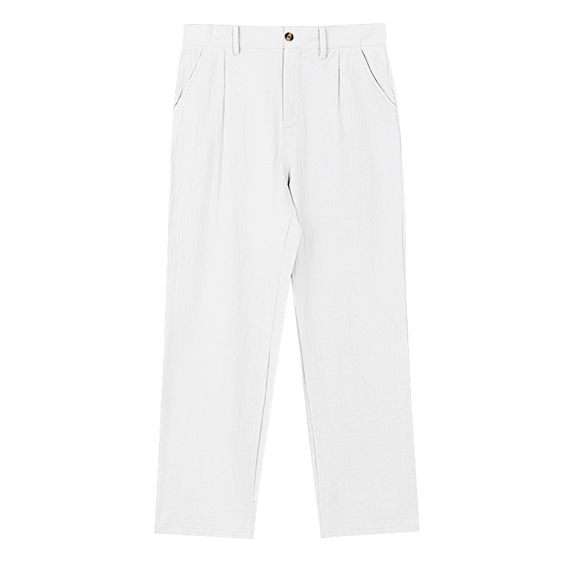 Calças de fato masculinas GORE-TEX casuais, de corte reto e folgadas para negócios.