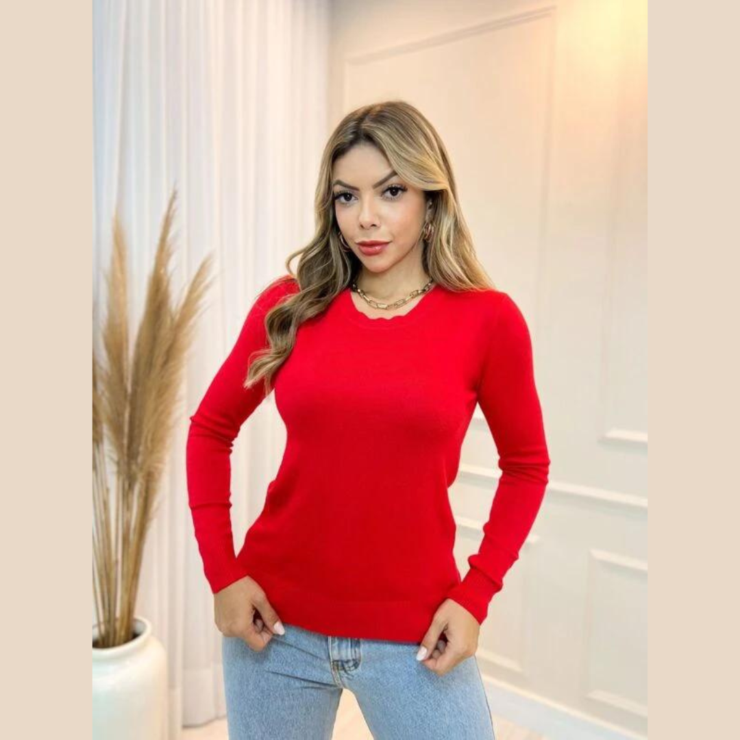 Blusa Canelada Manga Longa