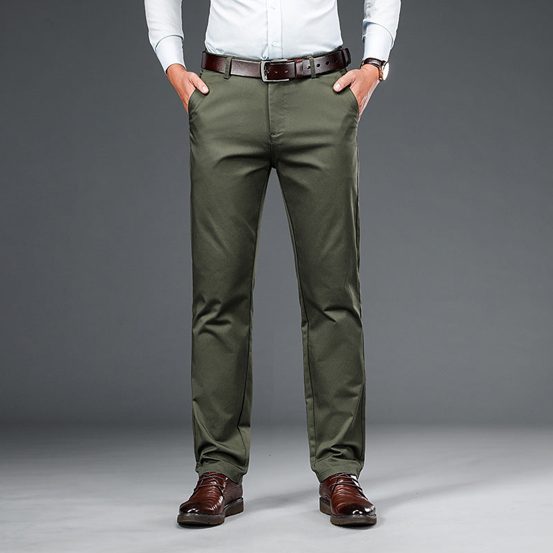 Straight-leg Loose-fit Stretch Mens Business Dress Pants