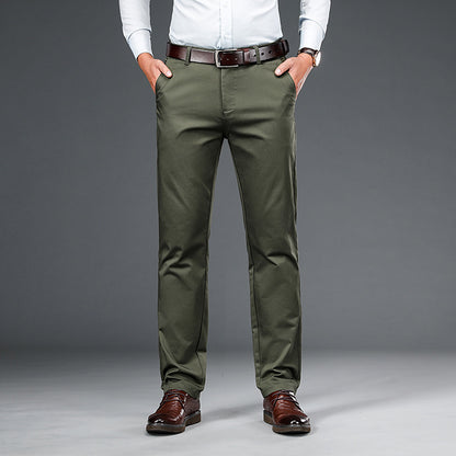 Straight-leg Loose-fit Stretch Mens Business Dress Pants