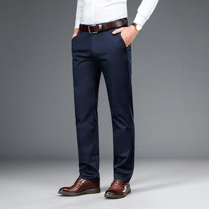 Straight-leg Loose-fit Stretch Mens Business Dress Pants