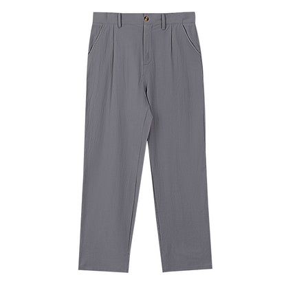 Calças de fato masculinas GORE-TEX casuais, de corte reto e folgadas para negócios.