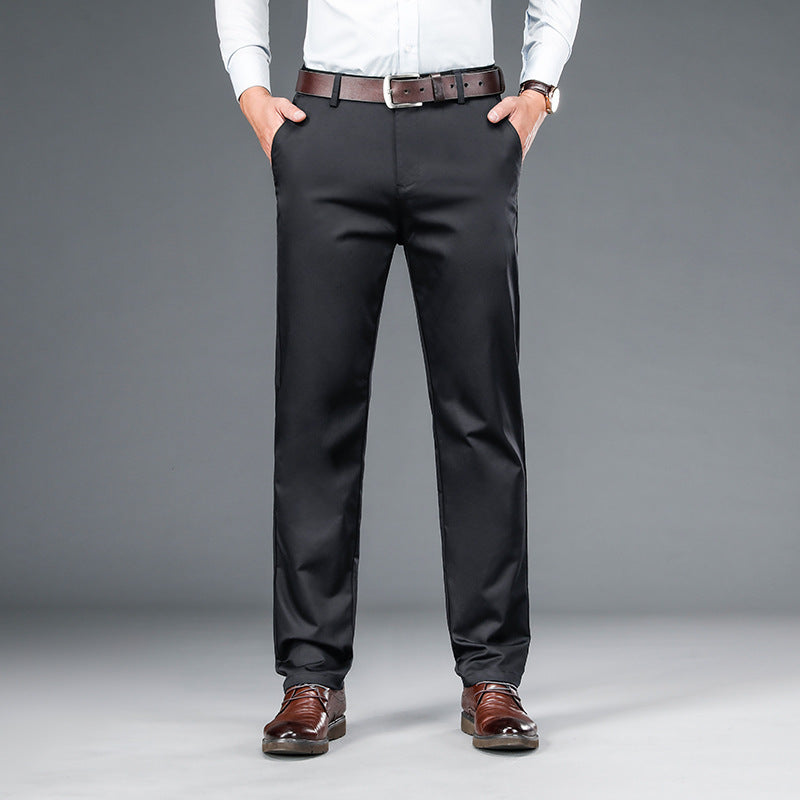 Straight-leg Loose-fit Stretch Mens Business Dress Pants