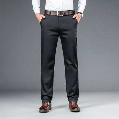 Straight-leg Loose-fit Stretch Mens Business Dress Pants