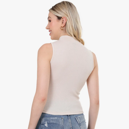 Blusa Canelada Regata Gola Alta