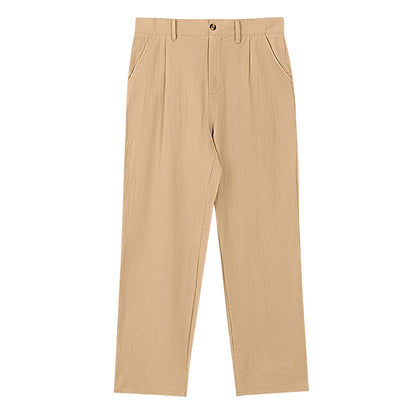 Calças de fato masculinas GORE-TEX casuais, de corte reto e folgadas para negócios.