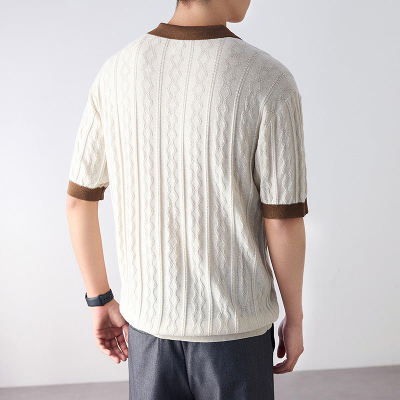 Camiseta masculina casual de manga curta, estilo americano, de alta qualidade e tecido pesado.