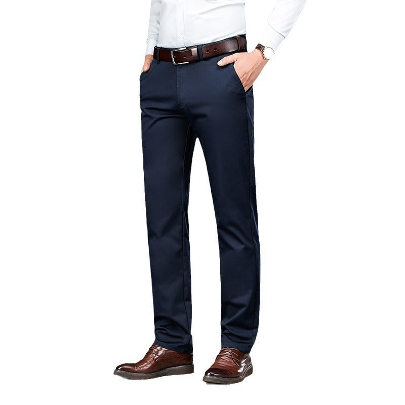 Straight-leg Loose-fit Stretch Mens Business Dress Pants