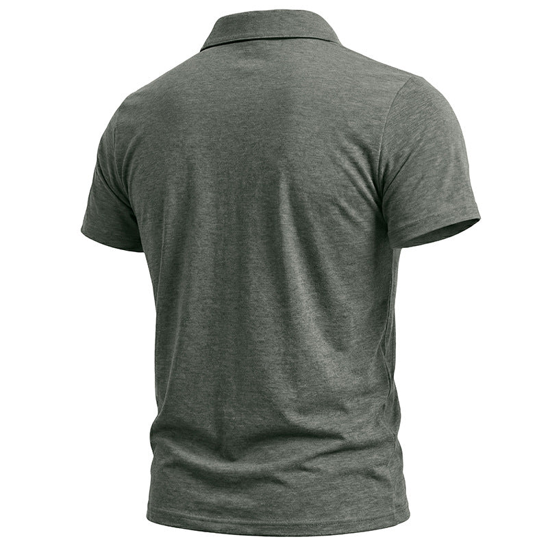 Camiseta polo masculina de manga curta com gola polo
