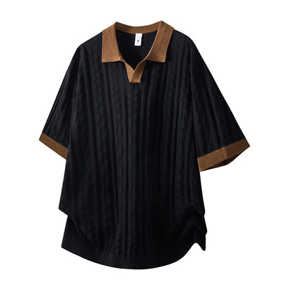 Camiseta masculina casual de manga curta, estilo americano, de alta qualidade e tecido pesado.