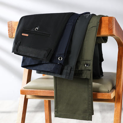 Straight-leg Loose-fit Stretch Mens Business Dress Pants