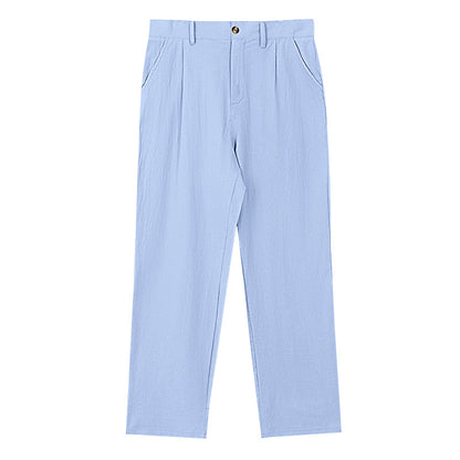 Calças de fato masculinas GORE-TEX casuais, de corte reto e folgadas para negócios.