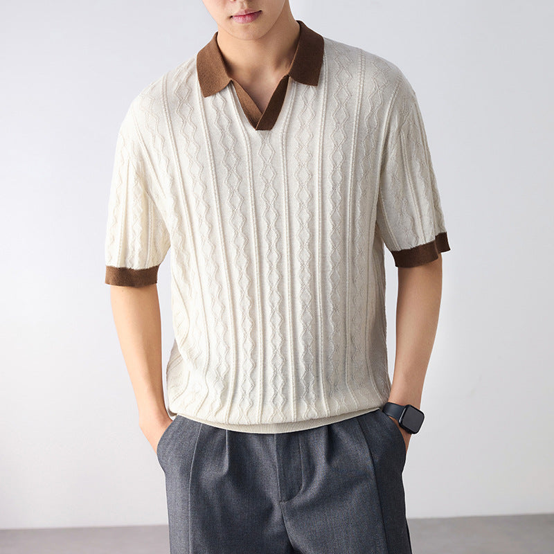 Camiseta masculina casual de manga curta, estilo americano, de alta qualidade e tecido pesado.
