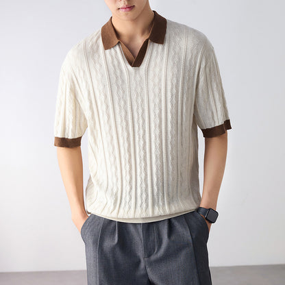 Camiseta masculina casual de manga curta, estilo americano, de alta qualidade e tecido pesado.