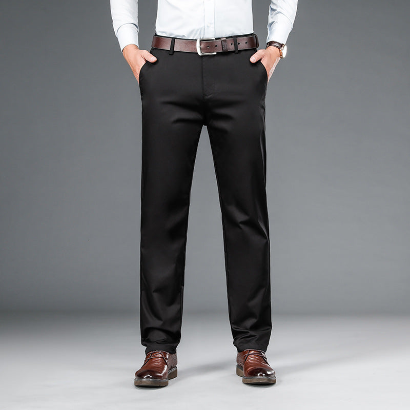 Straight-leg Loose-fit Stretch Mens Business Dress Pants