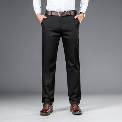 Straight-leg Loose-fit Stretch Mens Business Dress Pants
