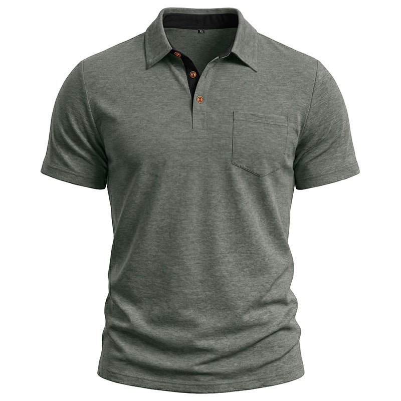 Camiseta polo masculina de manga curta com gola polo
