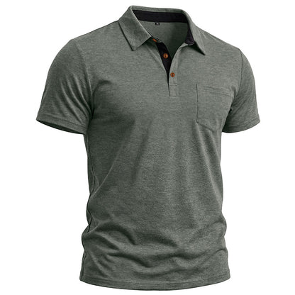 Camiseta polo masculina de manga curta com gola polo