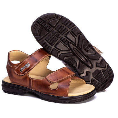 Sandália Masculina Conforto Couro Natural