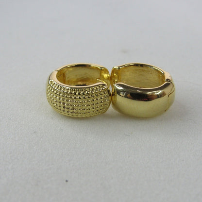 Brinco de Argolinha Grossa Trabalhada Banhado em Ouro 18k