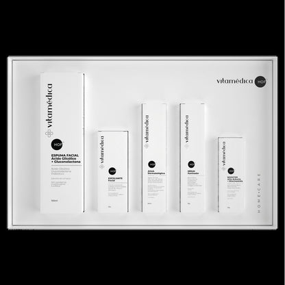 Kit Home Care Facial Iluminador – Espuma, Esfoliante, Água, Booster Alfa-Arbutin