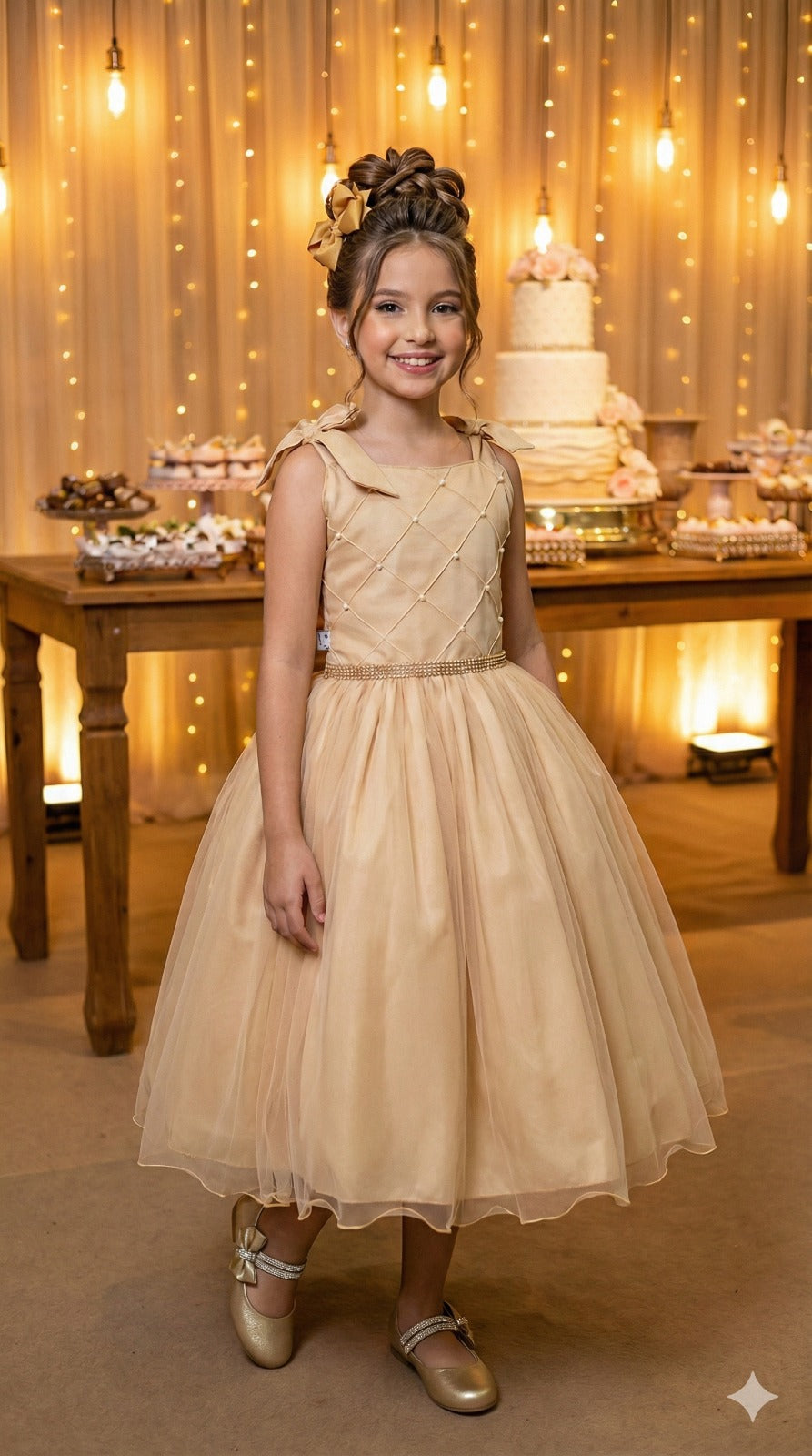 Vestido Marie Mariely Dourado