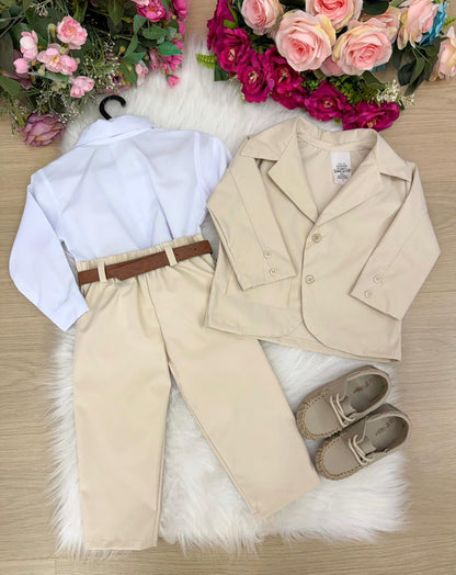 Conjunto Social Miss Cherry Jorge Terno Palha
