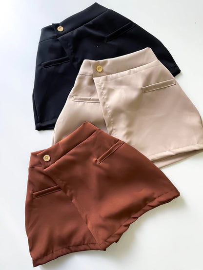 Shorts Saia em Alfaiataria Bolso Falso Ref. 1645