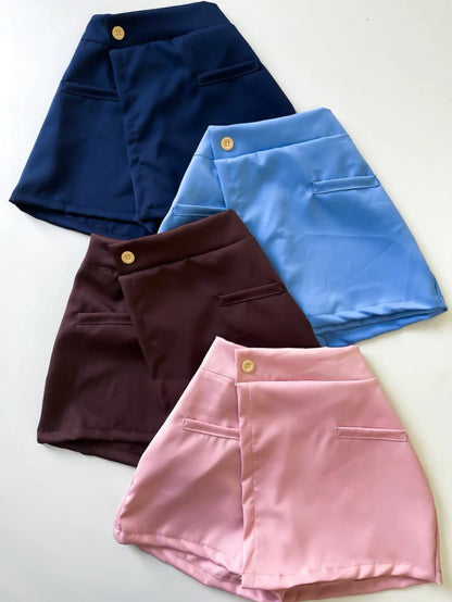 Shorts Saia em Alfaiataria Bolso Falso Ref. 1645