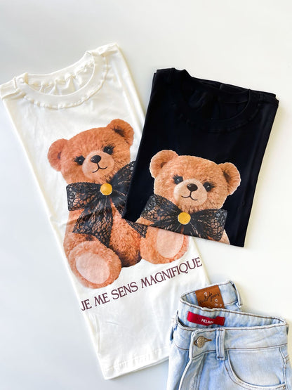 T-Shirt Feminina Estampada Ursinho Ref. 808